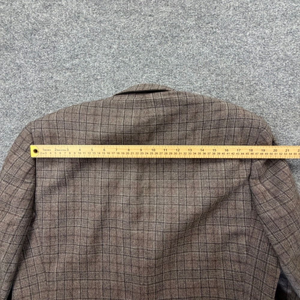 Michael Kors 100% Wool Brown Plaid Blazer Jacket 41R Dual Vent Sport Coat - Picture 5 of 16